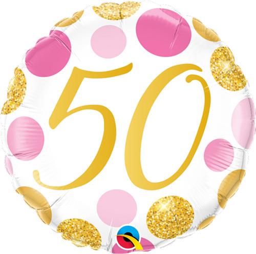 50 Pink and Gold Dots