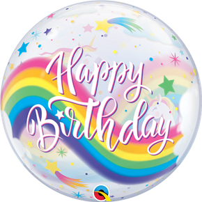 Birthday Rainbow Unicorn Bubble Balloon