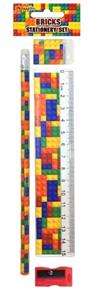 Bricks 4 pce Stationery Set 17cm