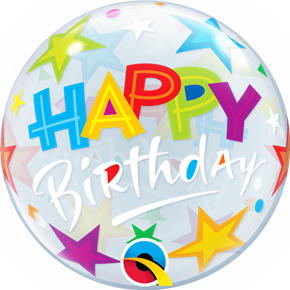 Happy Birthday Stars Bubble Balloon