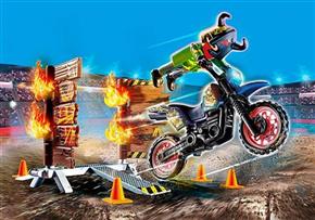 Stunt Show Motocross with Fiery Wall